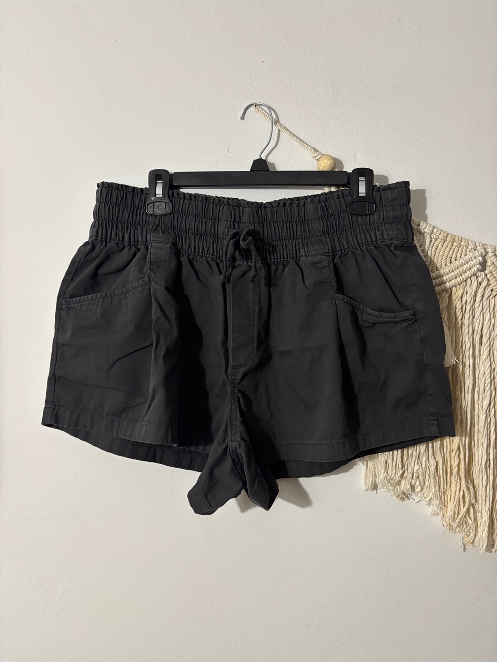 aerie Charcoal Gray Elastic-Waist Shorts